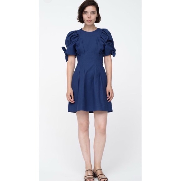 Sea New York Dresses & Skirts - Tuckernuck Sea New York Mini Blue Puff Sleeve Dress Navy Size 4 Pockets Coquette